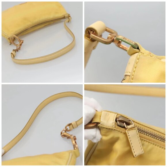 PRADA Shoulder Bag Nylon Yellow Gold Auth 137446 - Picture 16 of 16